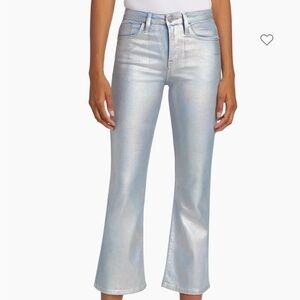 FRAME Le Crop Mini Metallic Flare Jeans